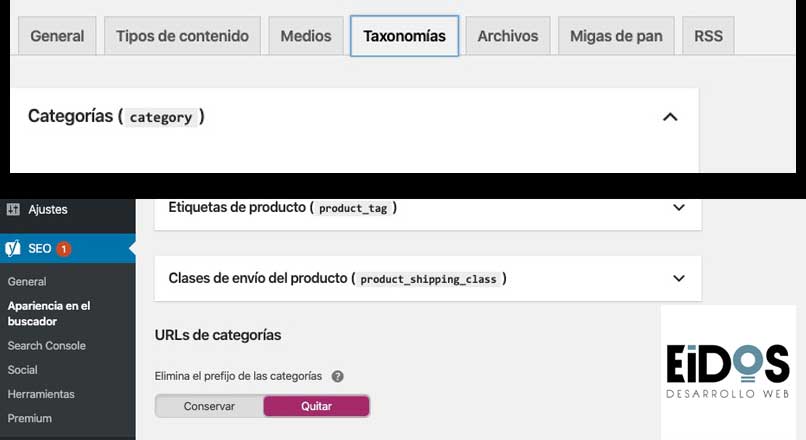 quitar category de wordpress